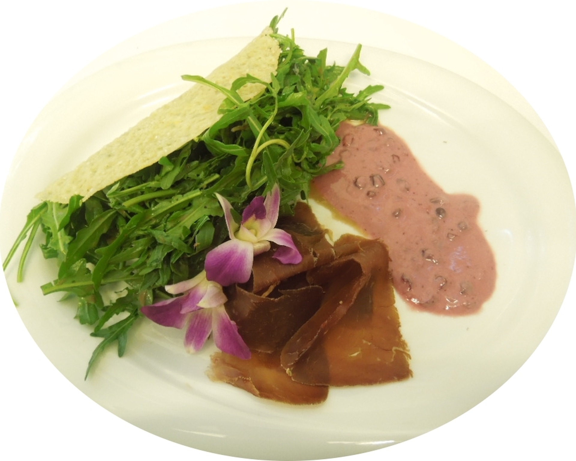 Rucola im Parmesanröllchen- relexa Salate zum Nachmachen